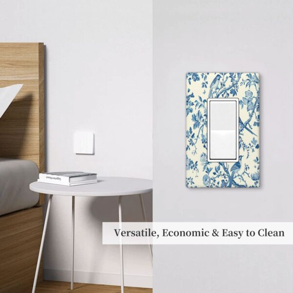 1Pcs A blue bird and flowers Wall Plates decorative light switch cover plate Light Switch Cover Plate Decorative Wall Plate outlet covers wall plate - Image 3