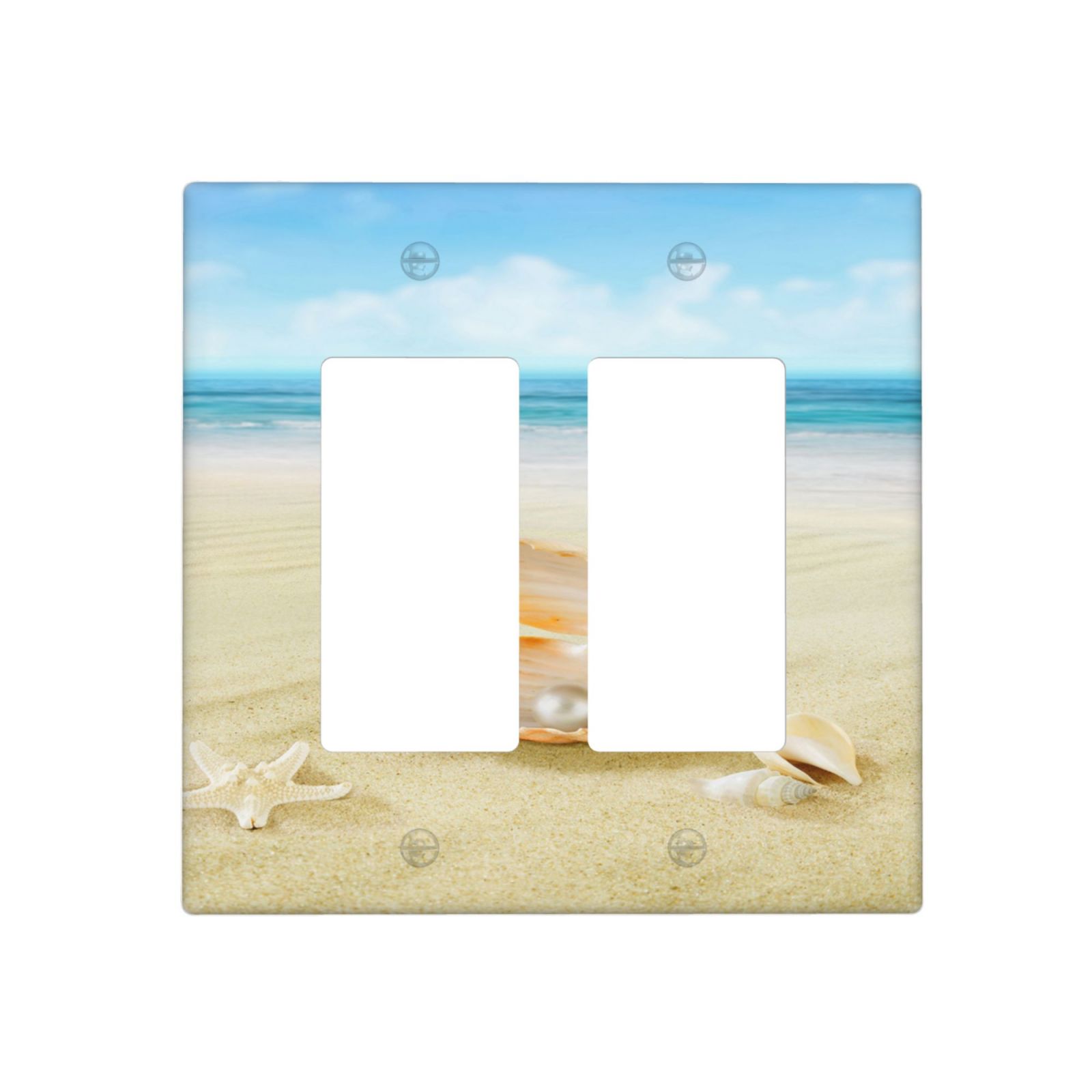 1Pcs Open Shell With Pearl in the Sand Wall Plates decorative light switch cover plate Light Switch Cover Plate Decorative Wall Plate outlet covers wall plate