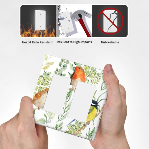 1Pcs Bird Flower Wall Plates decorative light switch cover plate Light Switch Cover Plate Decorative Wall Plate outlet covers wall plate - Image 4