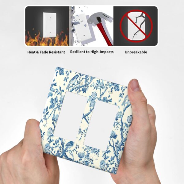 1Pcs A blue bird and flowers Wall Plates decorative light switch cover plate Light Switch Cover Plate Decorative Wall Plate outlet covers wall plate - Image 5