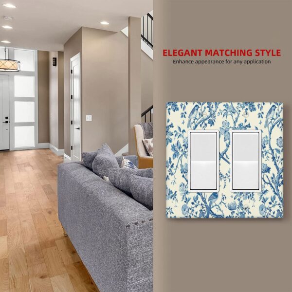 1Pcs A blue bird and flowers Wall Plates decorative light switch cover plate Light Switch Cover Plate Decorative Wall Plate outlet covers wall plate - Image 4