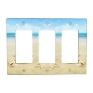 1Pcs Open Shell With Pearl in the Sand Wall Plates decorative light switch cover plate Light Switch Cover Plate Decorative Wall Plate outlet covers wall plate