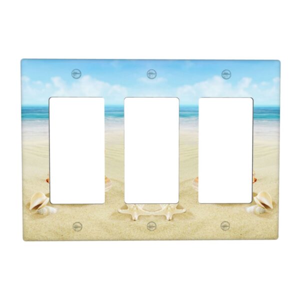 1Pcs Open Shell With Pearl in the Sand Wall Plates decorative light switch cover plate Light Switch Cover Plate Decorative Wall Plate outlet covers wall plate