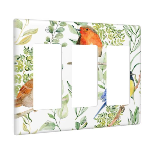 1Pcs Bird Flower Wall Plates decorative light switch cover plate Light Switch Cover Plate Decorative Wall Plate outlet covers wall plate - Image 3