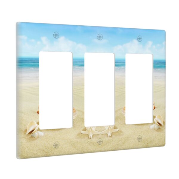 1Pcs Open Shell With Pearl in the Sand Wall Plates decorative light switch cover plate Light Switch Cover Plate Decorative Wall Plate outlet covers wall plate - Image 2