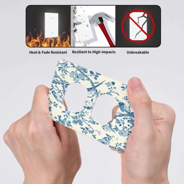 1Pcs A blue bird and flowers Wall Plates decorative light switch cover plate Light Switch Cover Plate Decorative Wall Plate outlet covers wall plate - Image 4