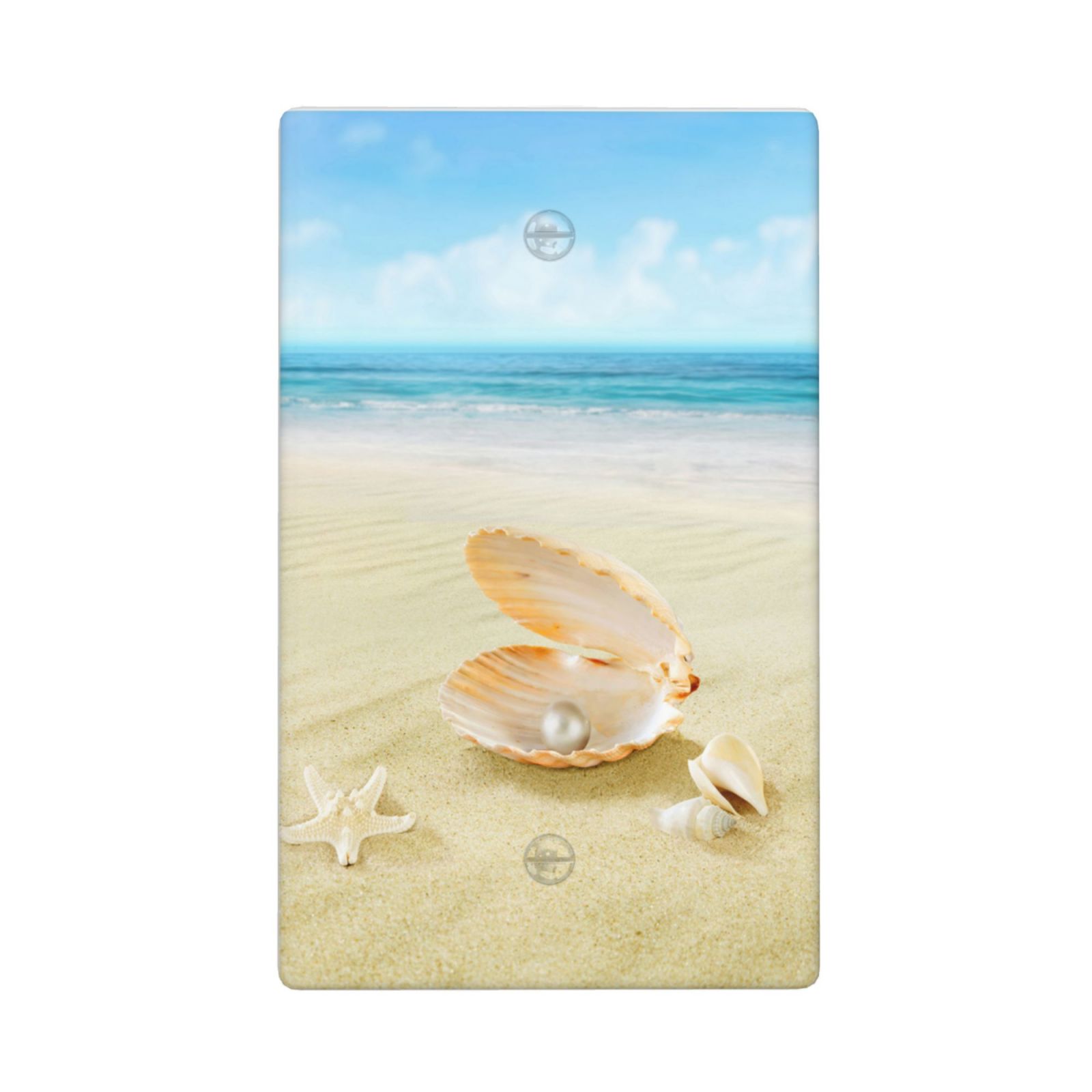 1Pcs Open Shell With Pearl in the Sand Wall Plates decorative light switch cover plate Light Switch Cover Plate Decorative Wall Plate outlet covers wall plate