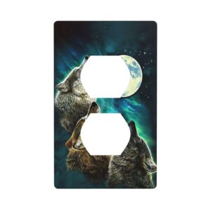 1Pcs Three Wolf Moon Wall Plates decorative light switch cover plate Light Switch Cover Plate Decorative Wall Plate outlet covers wall plate