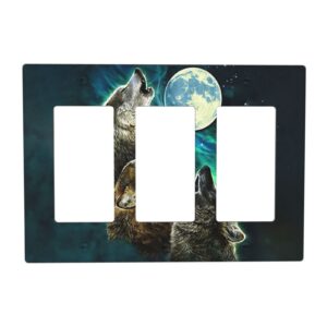 1Pcs Three Wolf Moon Wall Plates decorative light switch cover plate Light Switch Cover Plate Decorative Wall Plate outlet covers wall plate
