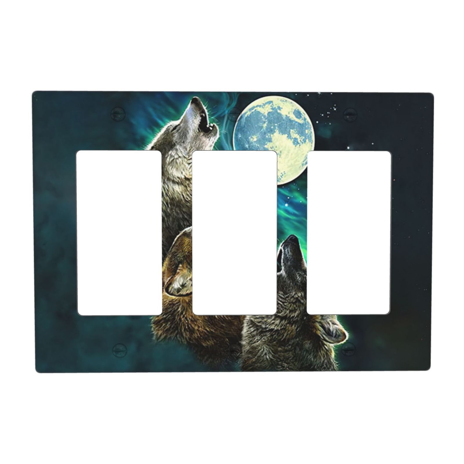 1Pcs Three Wolf Moon Wall Plates decorative light switch cover plate Light Switch Cover Plate Decorative Wall Plate outlet covers wall plate