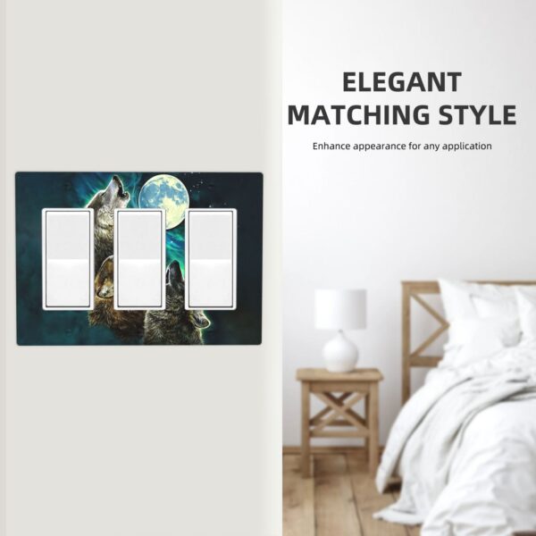 1Pcs Three Wolf Moon Wall Plates decorative light switch cover plate Light Switch Cover Plate Decorative Wall Plate outlet covers wall plate - Image 5