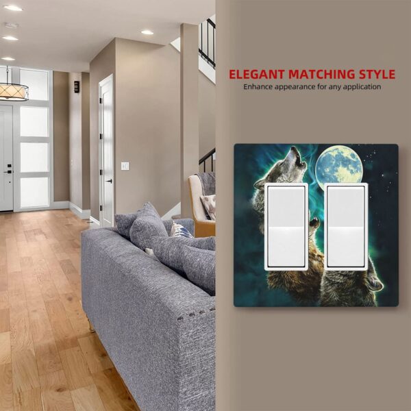 1Pcs Three Wolf Moon Wall Plates decorative light switch cover plate Light Switch Cover Plate Decorative Wall Plate outlet covers wall plate - Image 5