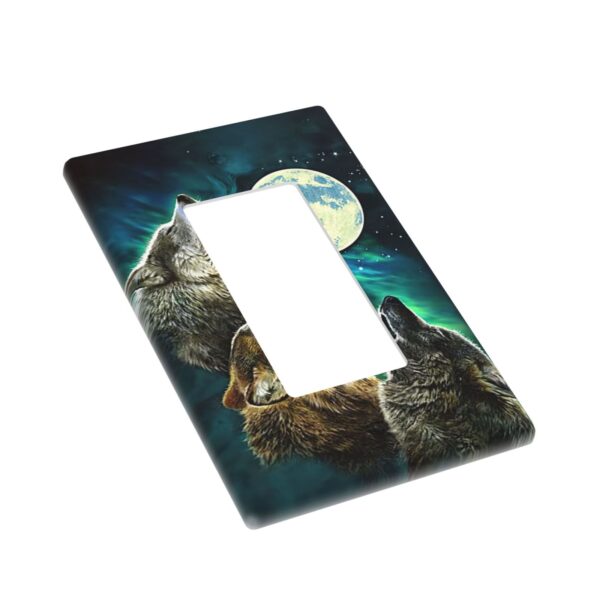 1Pcs Three Wolf Moon Wall Plates decorative light switch cover plate Light Switch Cover Plate Decorative Wall Plate outlet covers wall plate - Image 2