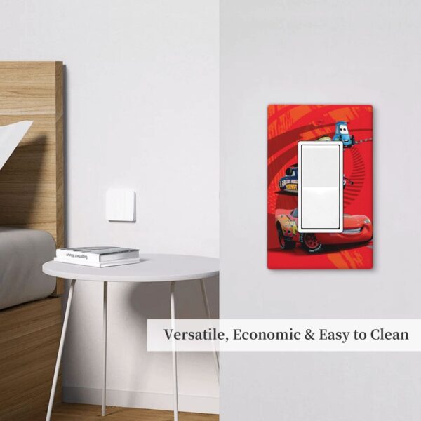 1Pcs Cars Lightning McQueen Light Switch Plate  Wall Plate Cover Decorative  Switch Cover Plate  Switch Plates And Outlet Covers  Outlet Covers  Wall Plate Cover Decorative - Image 4