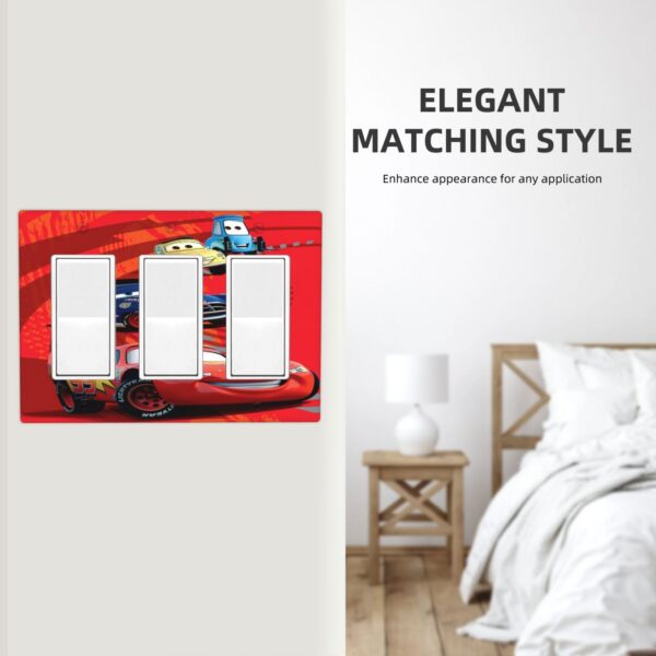 1Pcs Cars Lightning McQueen Light Switch Plate  Wall Plate Cover Decorative  Switch Cover Plate  Switch Plates And Outlet Covers  Outlet Covers  Wall Plate Cover Decorative - Image 5
