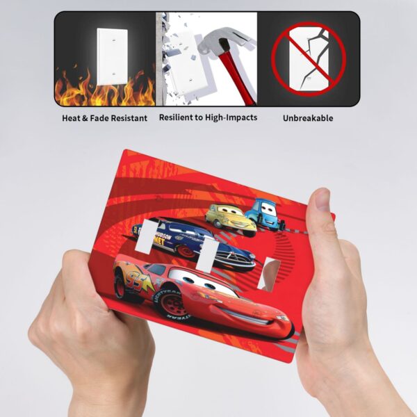 1Pcs Cars Lightning McQueen Light Switch Plate  Wall Plate Cover Decorative  Switch Cover Plate  Switch Plates And Outlet Covers  Outlet Covers  Wall Plate Cover Decorative - Image 4