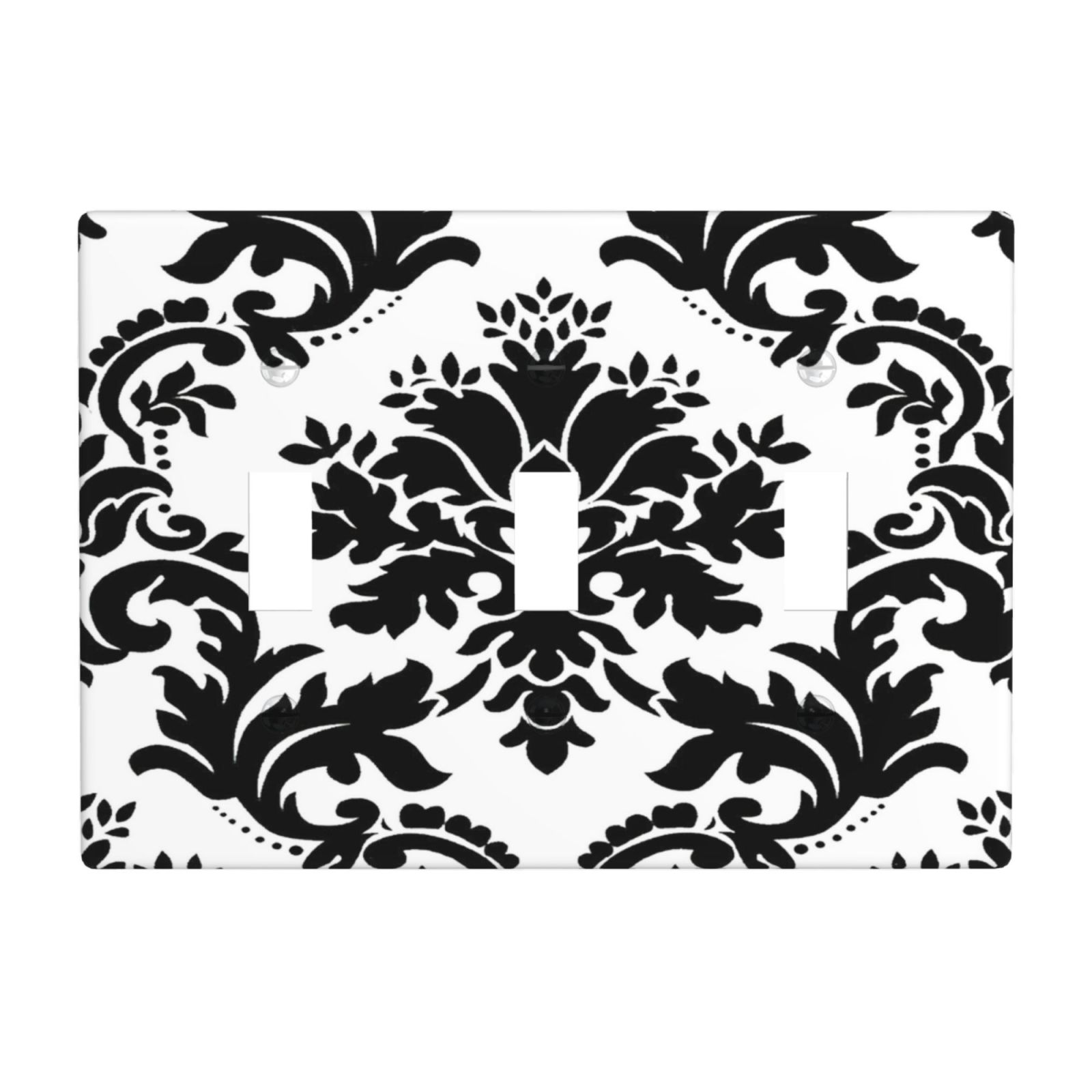 1Pcs Elegant Black and White Damascus Light Switch Plate Wall Plate Cover Decorative Switch Cover Plate Switch Plates And Outlet Covers Outlet Covers Wall Plate Cover Decorative