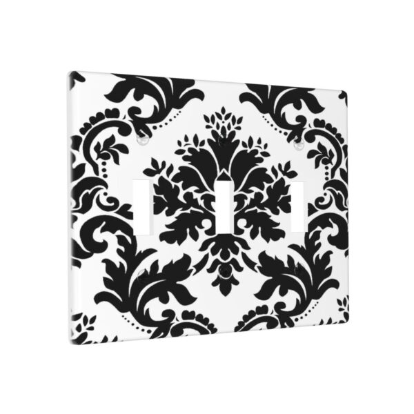 1Pcs Elegant Black and White Damascus  Light Switch Plate  Wall Plate Cover Decorative  Switch Cover Plate  Switch Plates And Outlet Covers  Outlet Covers  Wall Plate Cover Decorative - Image 3