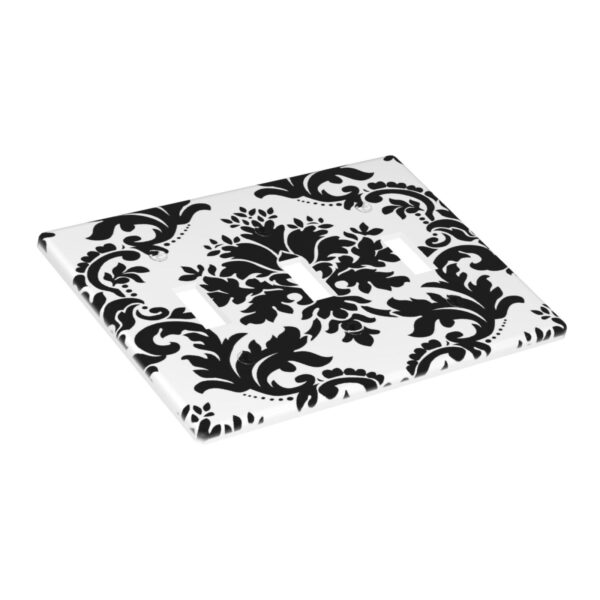 1Pcs Elegant Black and White Damascus  Light Switch Plate  Wall Plate Cover Decorative  Switch Cover Plate  Switch Plates And Outlet Covers  Outlet Covers  Wall Plate Cover Decorative - Image 2