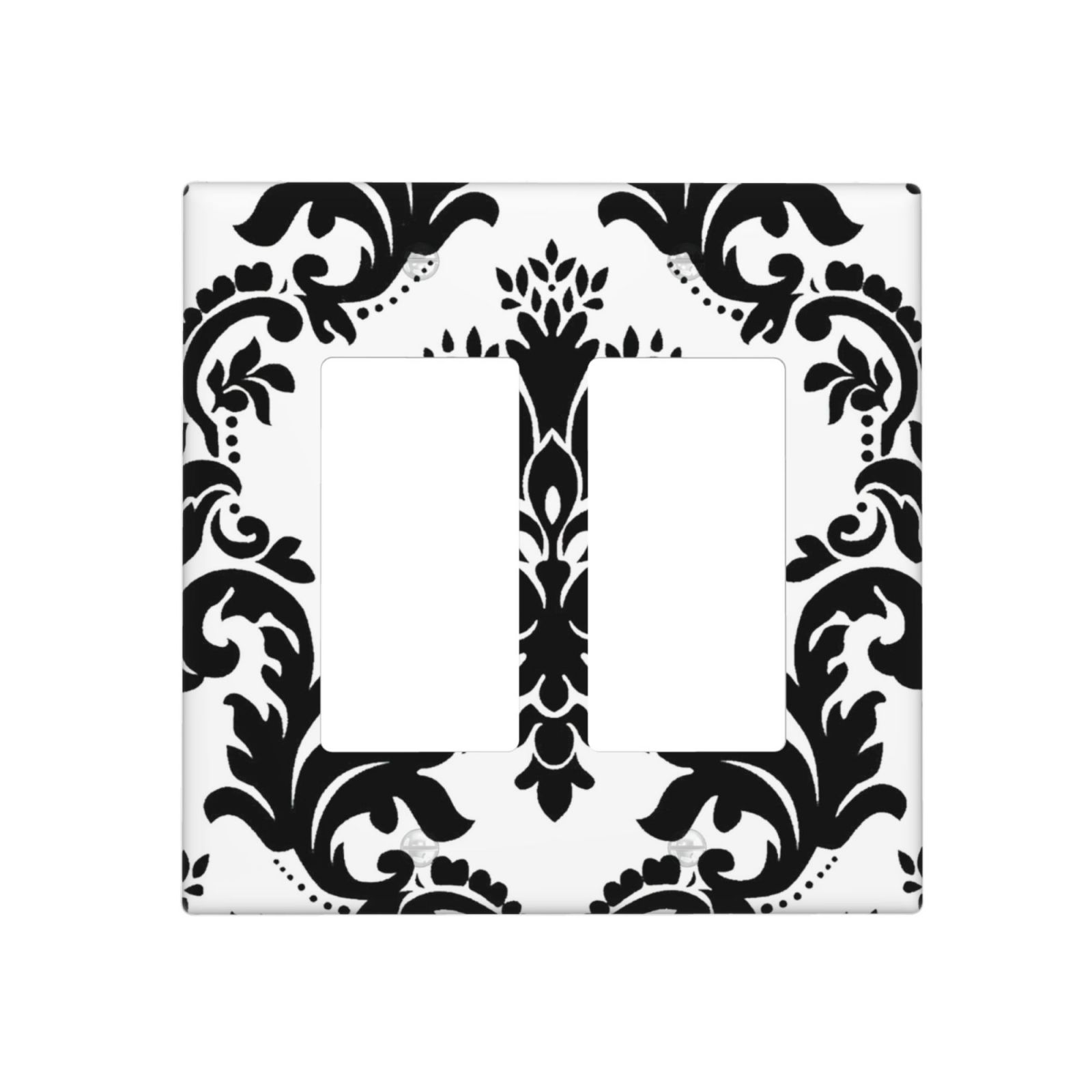 1Pcs Elegant Black and White Damascus  Light Switch Plate  Wall Plate Cover Decorative  Switch Cover Plate  Switch Plates And Outlet Covers  Outlet Covers  Wall Plate Cover Decorative