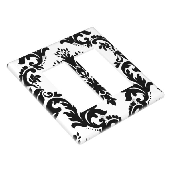 1Pcs Elegant Black and White Damascus  Light Switch Plate  Wall Plate Cover Decorative  Switch Cover Plate  Switch Plates And Outlet Covers  Outlet Covers  Wall Plate Cover Decorative - Image 2