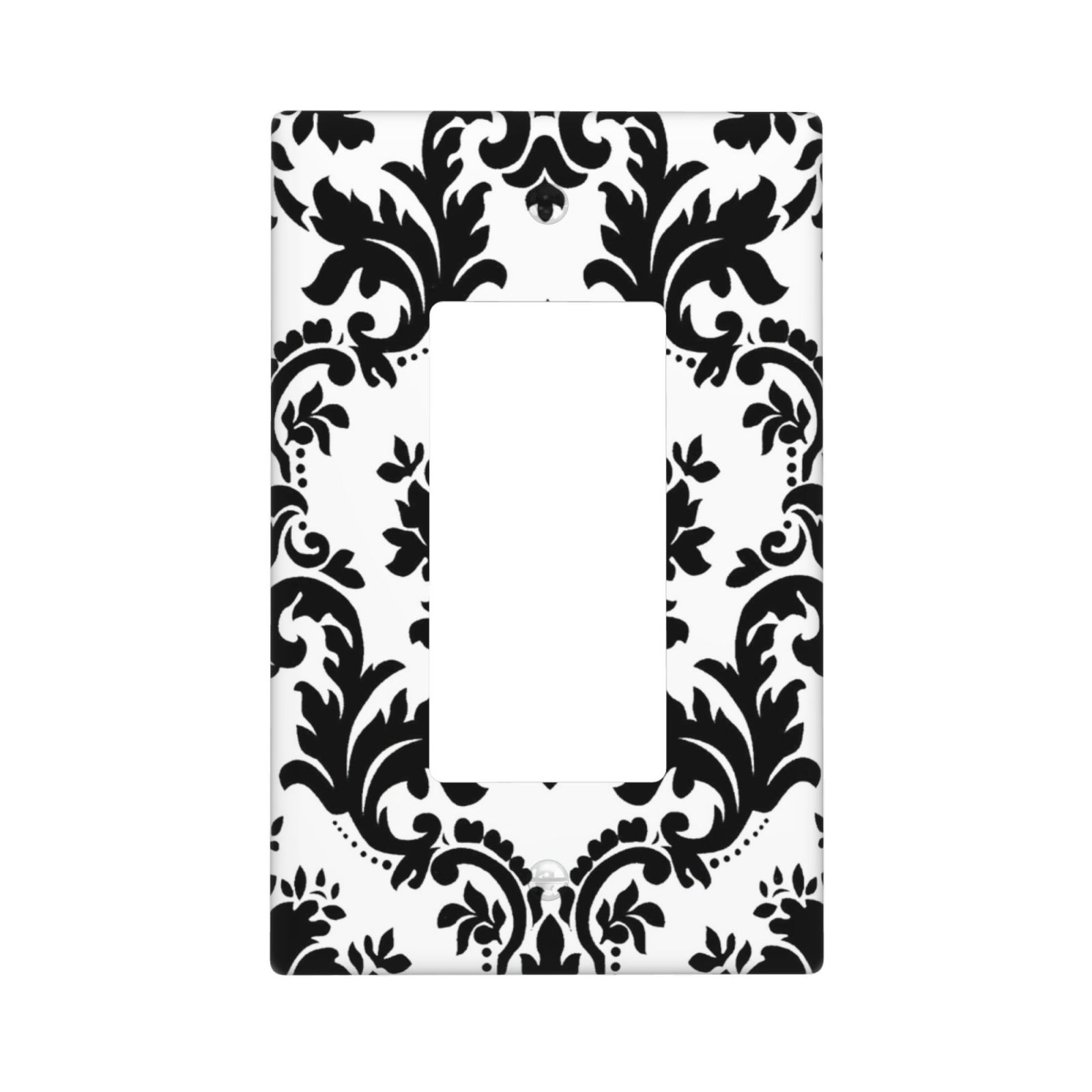 1Pcs Elegant Black and White Damascus Light Switch Plate Wall Plate Cover Decorative Switch Cover Plate Switch Plates And Outlet Covers Outlet Covers Wall Plate Cover Decorative
