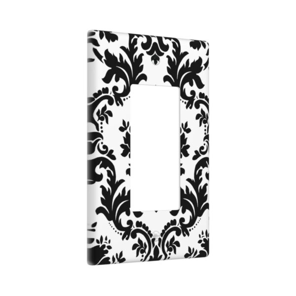 1Pcs Elegant Black and White Damascus  Light Switch Plate  Wall Plate Cover Decorative  Switch Cover Plate  Switch Plates And Outlet Covers  Outlet Covers  Wall Plate Cover Decorative - Image 2