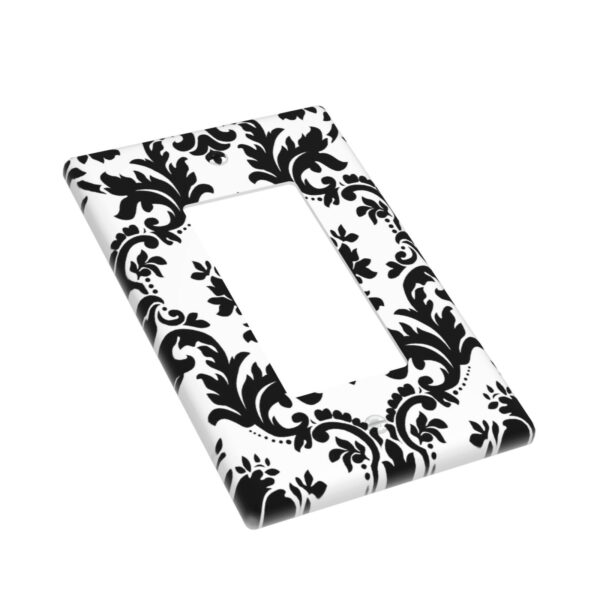 1Pcs Elegant Black and White Damascus  Light Switch Plate  Wall Plate Cover Decorative  Switch Cover Plate  Switch Plates And Outlet Covers  Outlet Covers  Wall Plate Cover Decorative - Image 3