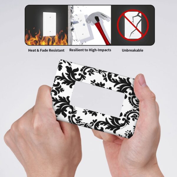 1Pcs Elegant Black and White Damascus  Light Switch Plate  Wall Plate Cover Decorative  Switch Cover Plate  Switch Plates And Outlet Covers  Outlet Covers  Wall Plate Cover Decorative - Image 4