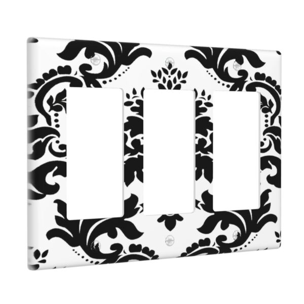 1Pcs Elegant Black and White Damascus  Light Switch Plate  Wall Plate Cover Decorative  Switch Cover Plate  Switch Plates And Outlet Covers  Outlet Covers  Wall Plate Cover Decorative - Image 3