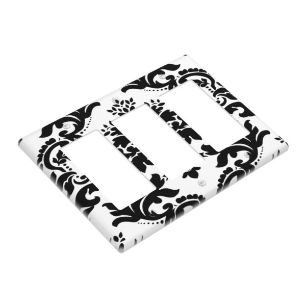 1Pcs Elegant Black and White Damascus  Light Switch Plate  Wall Plate Cover Decorative  Switch Cover Plate  Switch Plates And Outlet Covers  Outlet Covers  Wall Plate Cover Decorative - Image 2