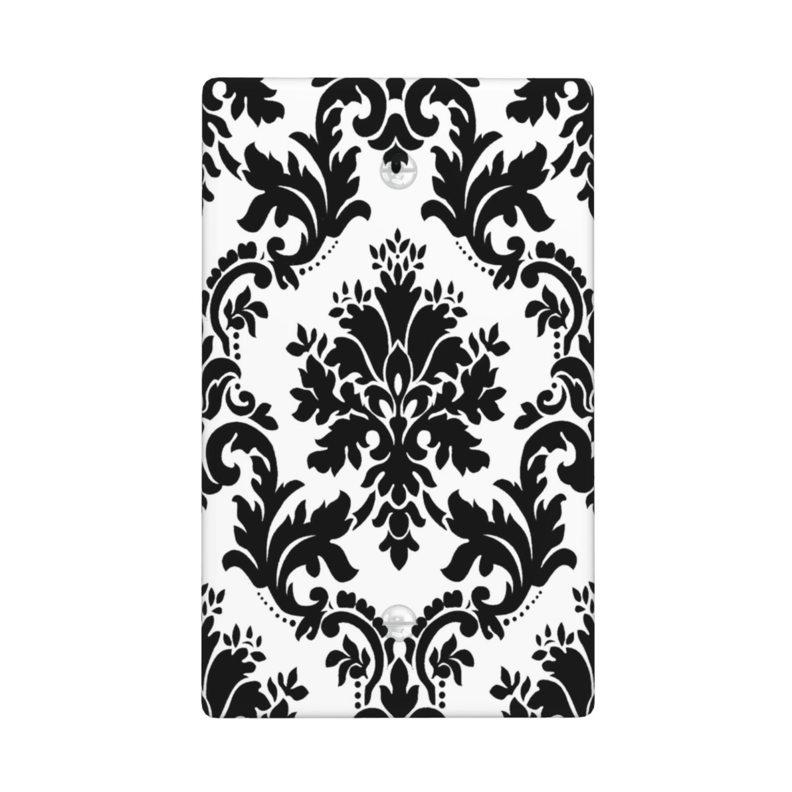 1Pcs Elegant Black and White Damascus  Light Switch Plate  Wall Plate Cover Decorative  Switch Cover Plate  Switch Plates And Outlet Covers  Outlet Covers  Wall Plate Cover Decorative