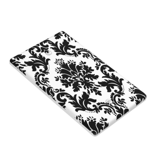 1Pcs Elegant Black and White Damascus  Light Switch Plate  Wall Plate Cover Decorative  Switch Cover Plate  Switch Plates And Outlet Covers  Outlet Covers  Wall Plate Cover Decorative - Image 3