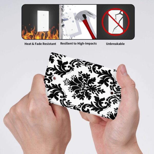 1Pcs Elegant Black and White Damascus  Light Switch Plate  Wall Plate Cover Decorative  Switch Cover Plate  Switch Plates And Outlet Covers  Outlet Covers  Wall Plate Cover Decorative - Image 4