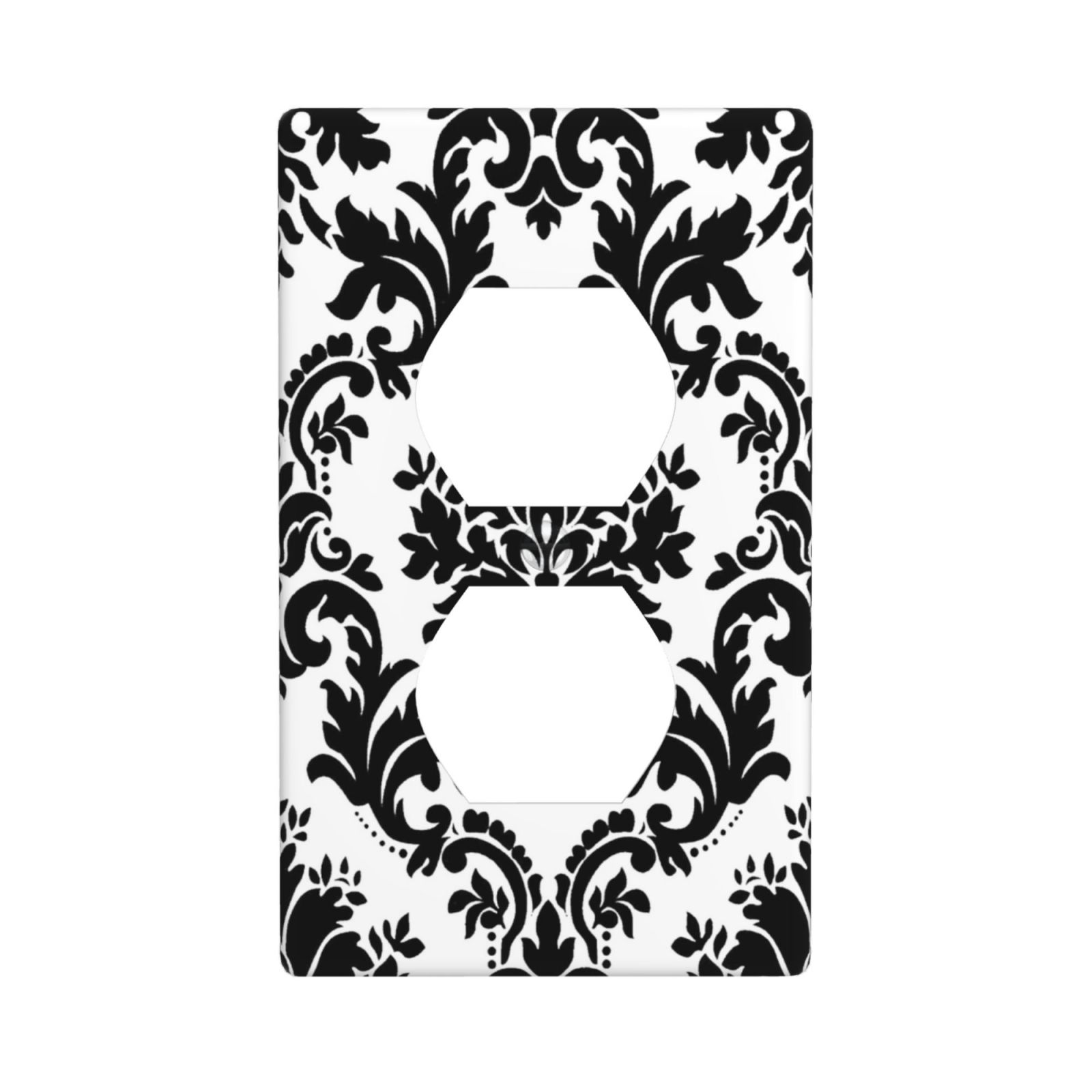 1Pcs Elegant Black and White Damascus Light Switch Plate Wall Plate Cover Decorative Switch Cover Plate Switch Plates And Outlet Covers Outlet Covers Wall Plate Cover Decorative