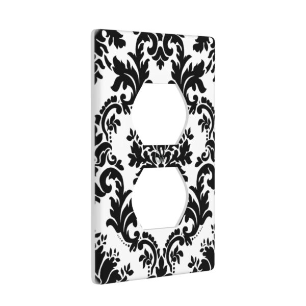 1Pcs Elegant Black and White Damascus  Light Switch Plate  Wall Plate Cover Decorative  Switch Cover Plate  Switch Plates And Outlet Covers  Outlet Covers  Wall Plate Cover Decorative - Image 2