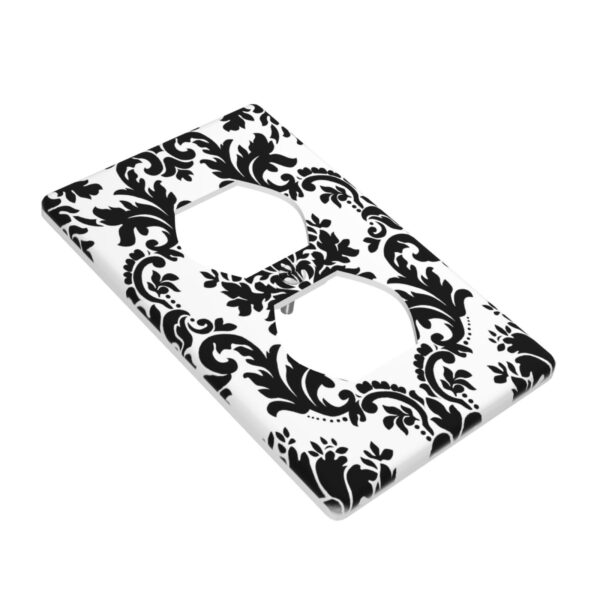 1Pcs Elegant Black and White Damascus  Light Switch Plate  Wall Plate Cover Decorative  Switch Cover Plate  Switch Plates And Outlet Covers  Outlet Covers  Wall Plate Cover Decorative - Image 3
