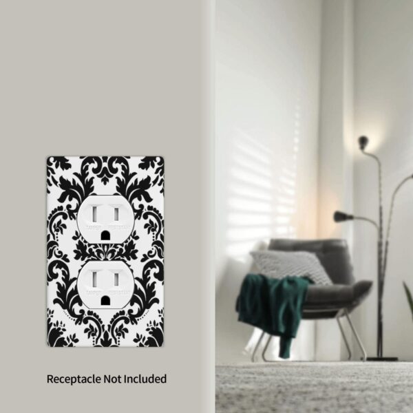 1Pcs Elegant Black and White Damascus  Light Switch Plate  Wall Plate Cover Decorative  Switch Cover Plate  Switch Plates And Outlet Covers  Outlet Covers  Wall Plate Cover Decorative - Image 4