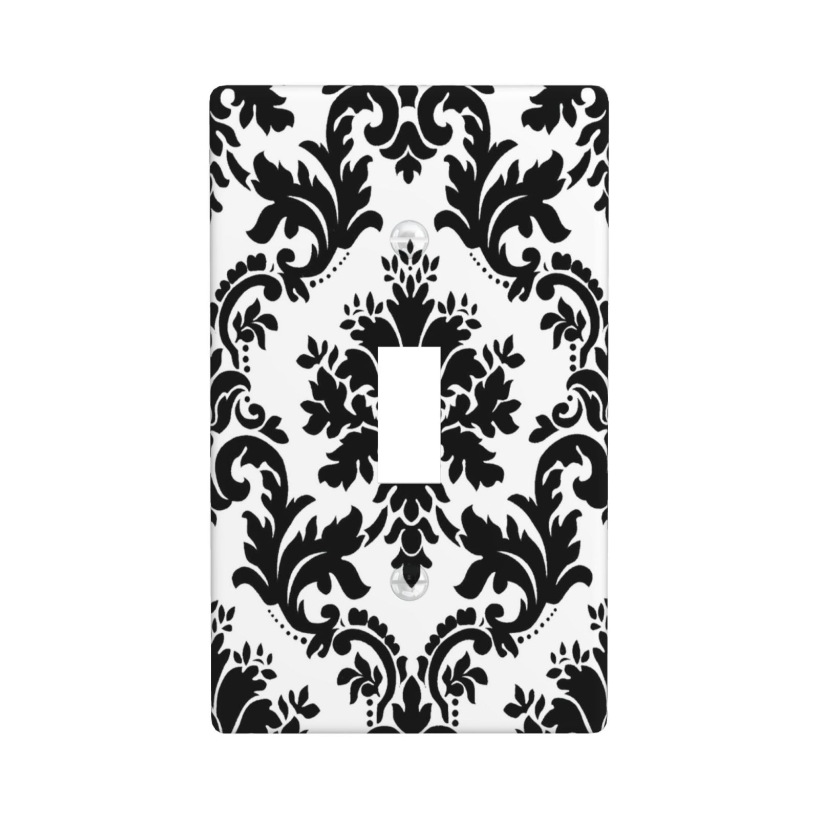1Pcs Elegant Black and White Damascus Light Switch Plate Wall Plate Cover Decorative Switch Cover Plate Switch Plates And Outlet Covers Outlet Covers Wall Plate Cover Decorative
