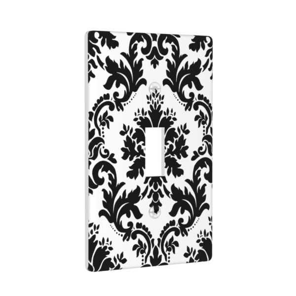1Pcs Elegant Black and White Damascus  Light Switch Plate  Wall Plate Cover Decorative  Switch Cover Plate  Switch Plates And Outlet Covers  Outlet Covers  Wall Plate Cover Decorative - Image 2