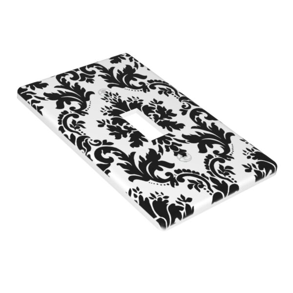 1Pcs Elegant Black and White Damascus  Light Switch Plate  Wall Plate Cover Decorative  Switch Cover Plate  Switch Plates And Outlet Covers  Outlet Covers  Wall Plate Cover Decorative - Image 3