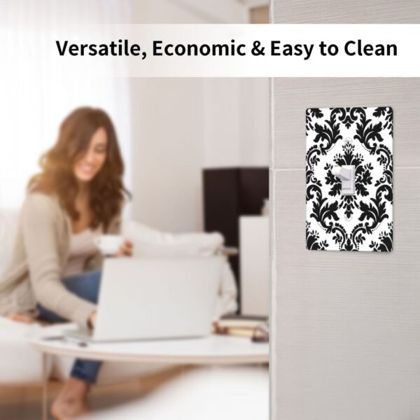 1Pcs Elegant Black and White Damascus  Light Switch Plate  Wall Plate Cover Decorative  Switch Cover Plate  Switch Plates And Outlet Covers  Outlet Covers  Wall Plate Cover Decorative - Image 5