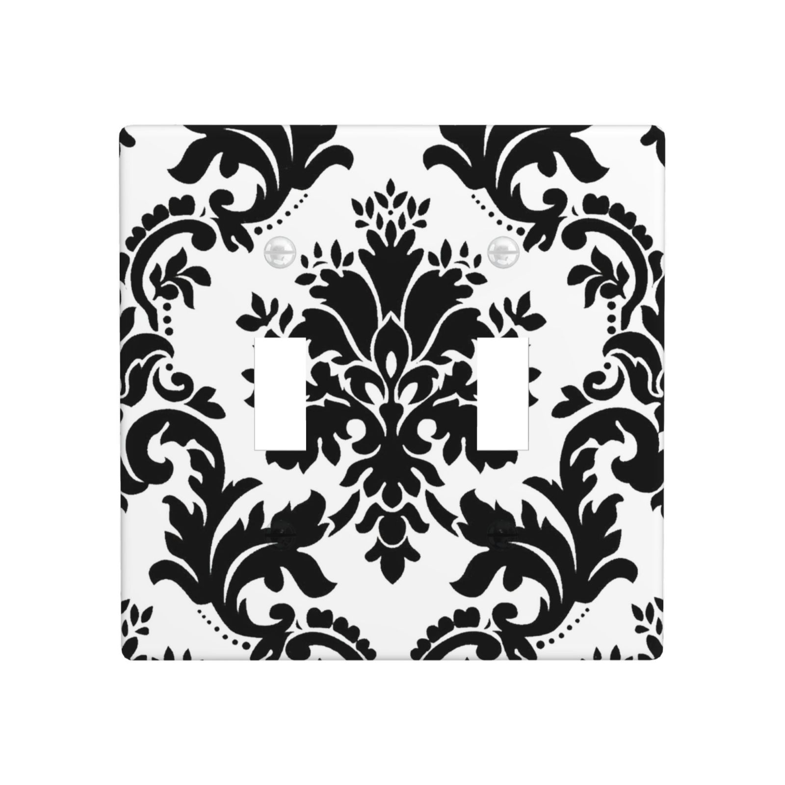 1Pcs Elegant Black and White Damascus Light Switch Plate Wall Plate Cover Decorative Switch Cover Plate Switch Plates And Outlet Covers Outlet Covers Wall Plate Cover Decorative