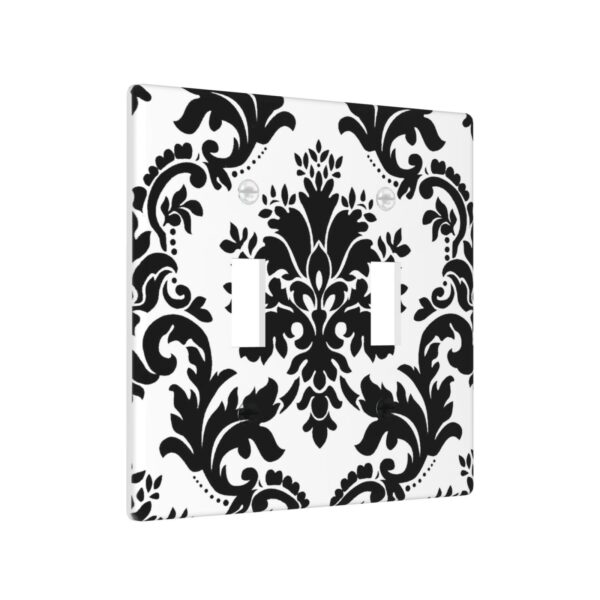 1Pcs Elegant Black and White Damascus  Light Switch Plate  Wall Plate Cover Decorative  Switch Cover Plate  Switch Plates And Outlet Covers  Outlet Covers  Wall Plate Cover Decorative - Image 2