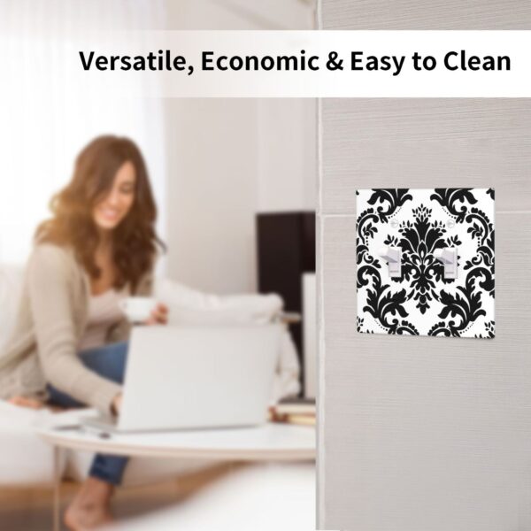 1Pcs Elegant Black and White Damascus  Light Switch Plate  Wall Plate Cover Decorative  Switch Cover Plate  Switch Plates And Outlet Covers  Outlet Covers  Wall Plate Cover Decorative - Image 3