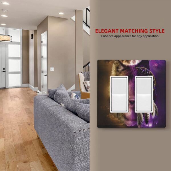 1Pcs Wolf Dream catcher Light Switch Plate  Wall Plate Cover Decorative  Switch Cover Plate  Switch Plates And Outlet Covers  Outlet Covers  Wall Plate Cover Decorative - Image 4