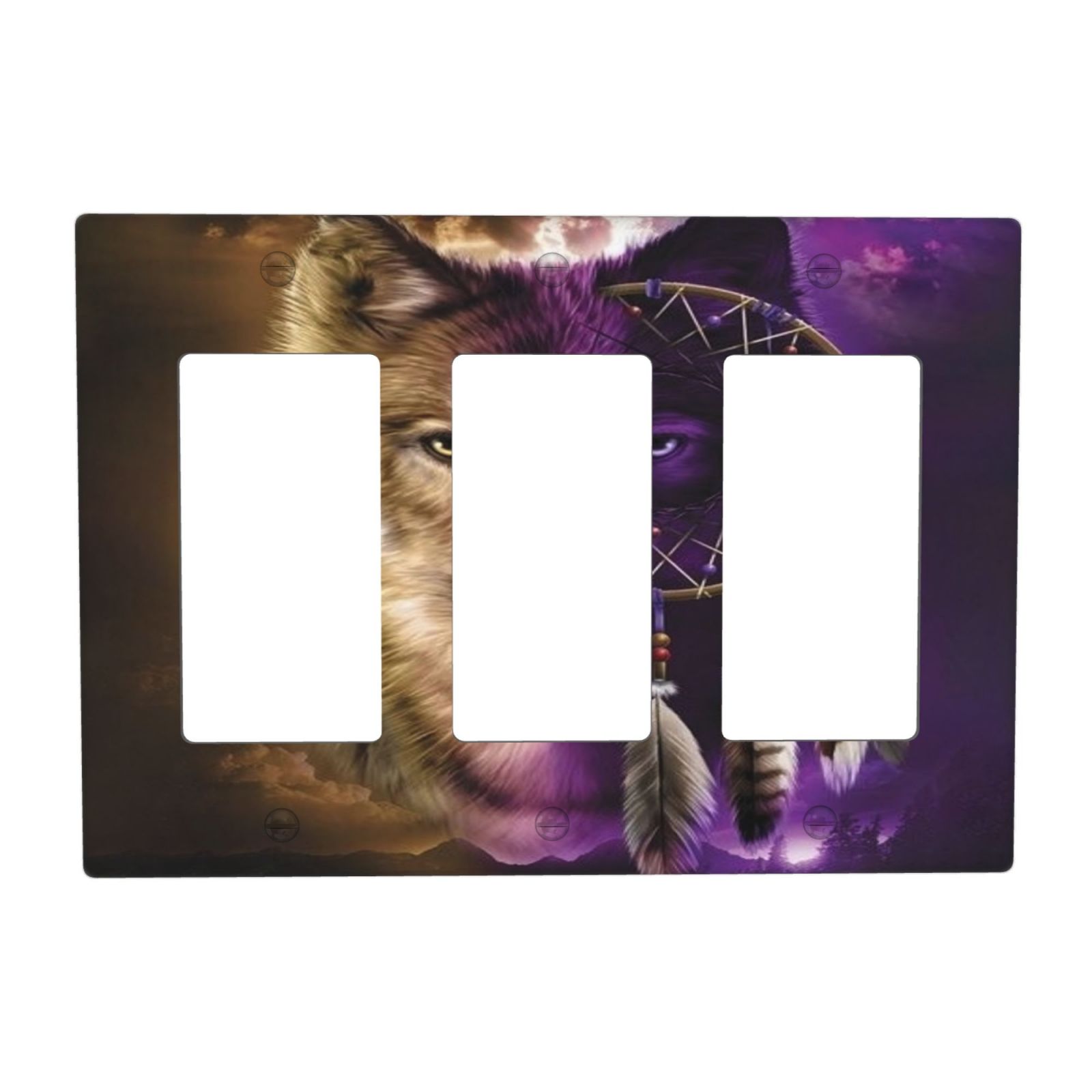 1Pcs Wolf Dream catcher Light Switch Plate Wall Plate Cover Decorative Switch Cover Plate Switch Plates And Outlet Covers Outlet Covers Wall Plate Cover Decorative