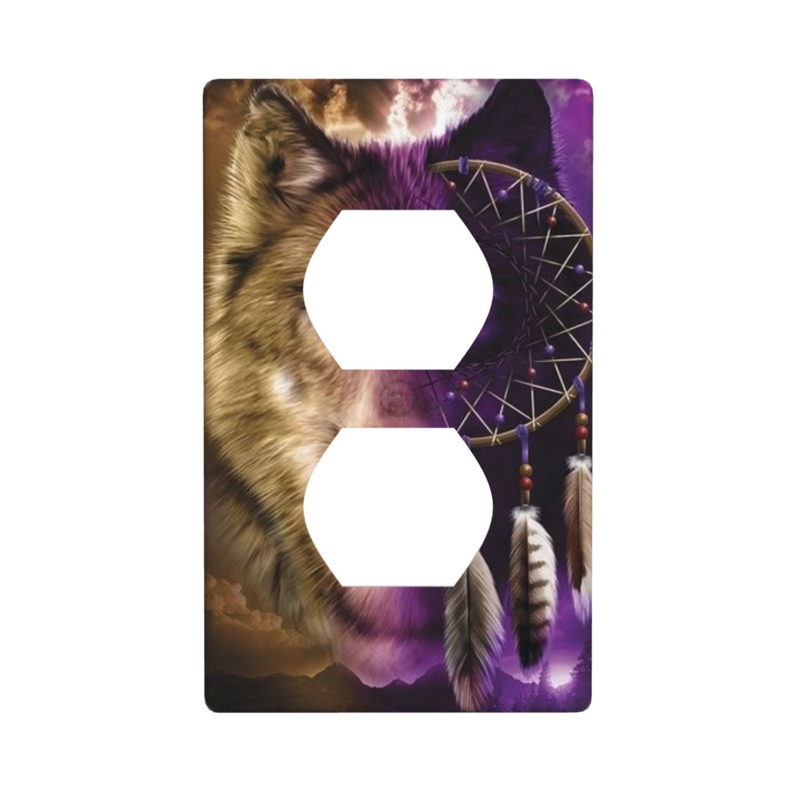 1Pcs Wolf Dream catcher Light Switch Plate  Wall Plate Cover Decorative  Switch Cover Plate  Switch Plates And Outlet Covers  Outlet Covers  Wall Plate Cover Decorative