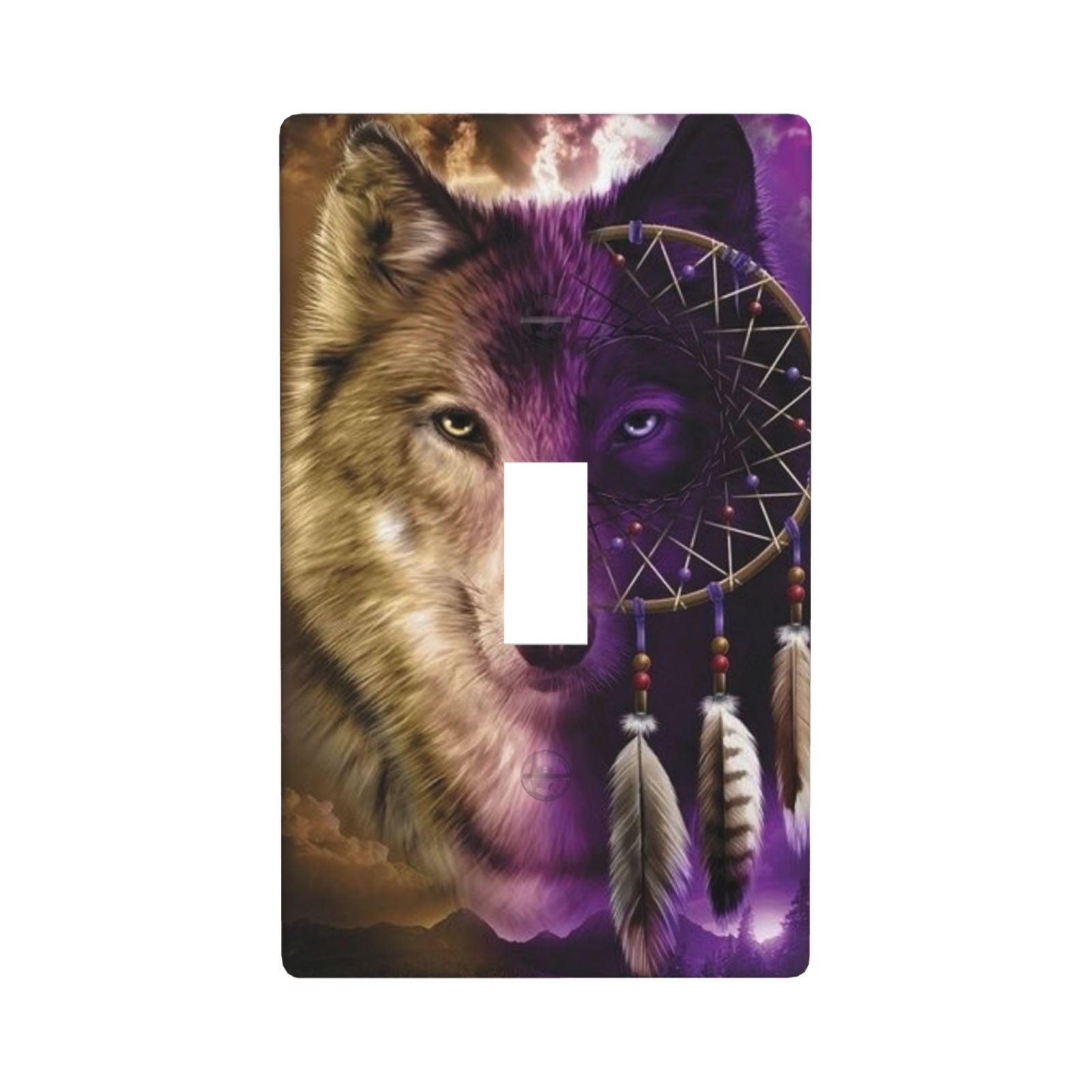 1Pcs Wolf Dream catcher Light Switch Plate  Wall Plate Cover Decorative  Switch Cover Plate  Switch Plates And Outlet Covers  Outlet Covers  Wall Plate Cover Decorative