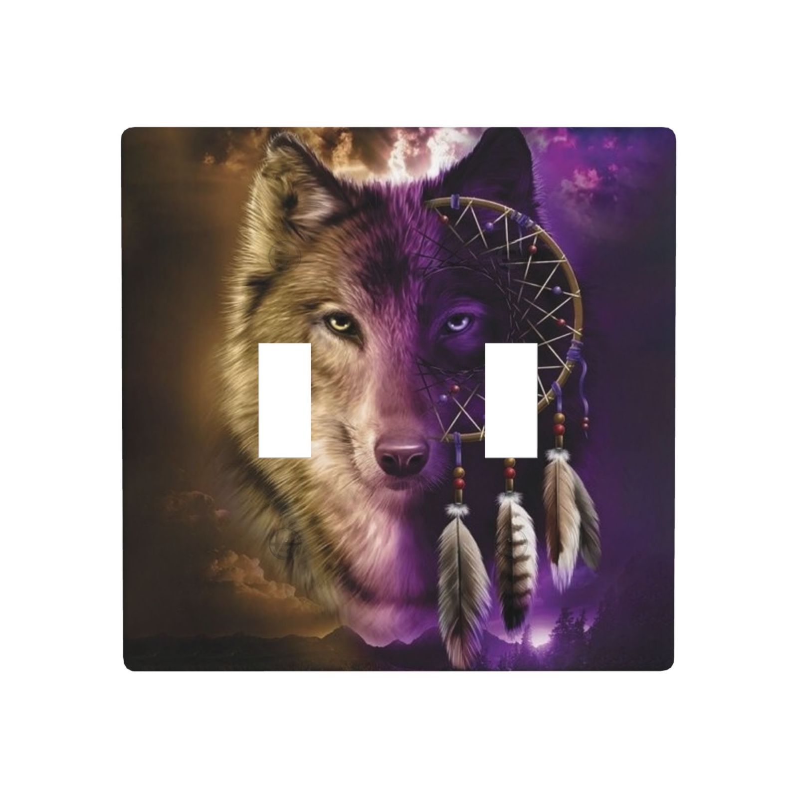 1Pcs Wolf Dream catcher Light Switch Plate  Wall Plate Cover Decorative  Switch Cover Plate  Switch Plates And Outlet Covers  Outlet Covers  Wall Plate Cover Decorative